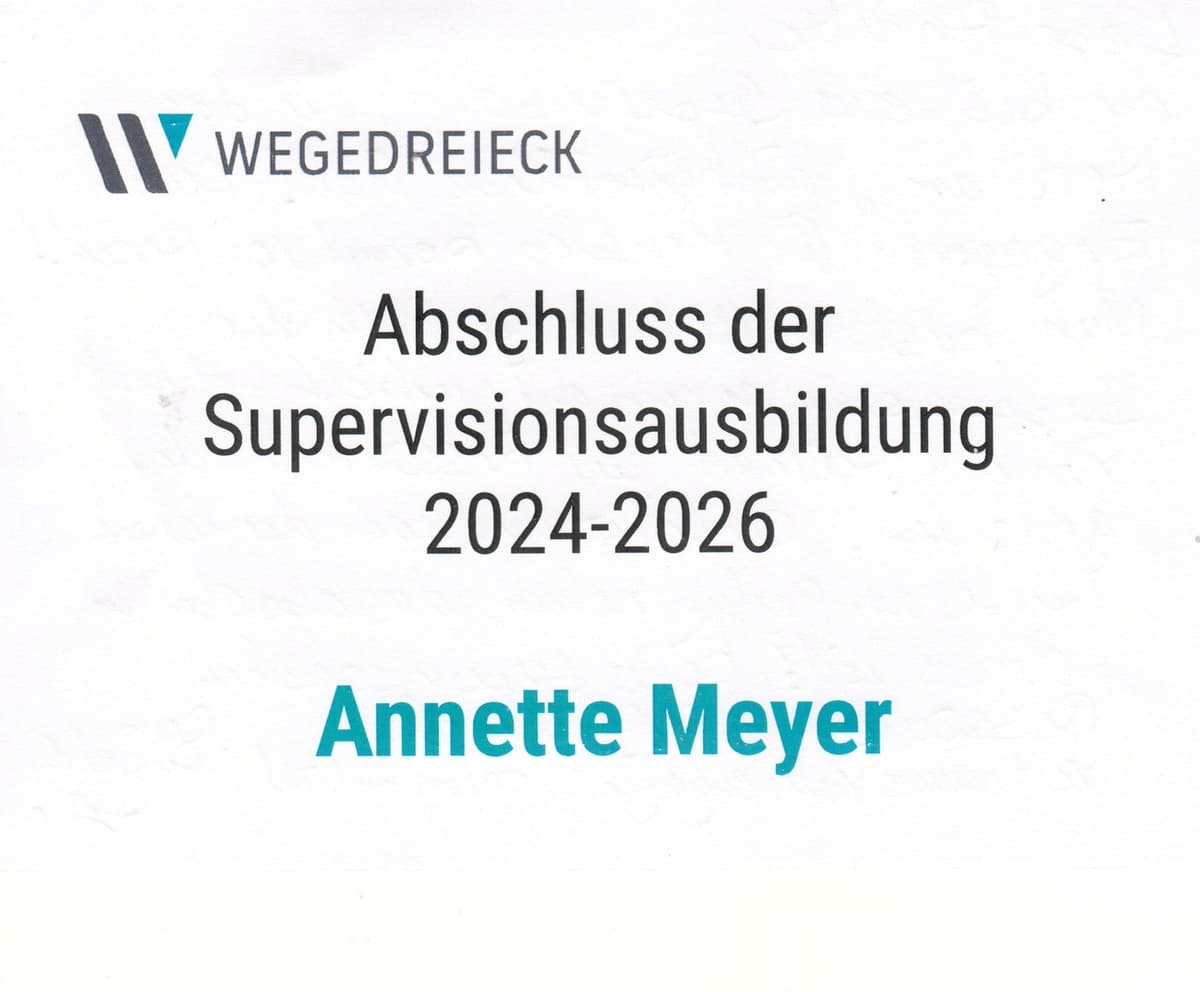 Karte vom Wegedreieck: Abschluss der Supervisionsausbildung 2024–2026, Annette Meyer
